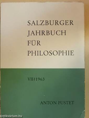 Salzburger Jahrbuch für Philosophie VII/1963