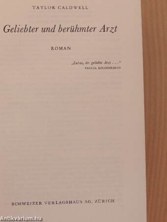 Geliebter und berühmter Arzt