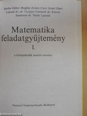 Matematika feladatgyűjtemény I.