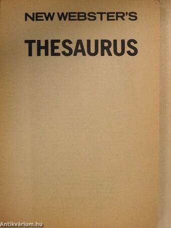 New Webster's Thesaurus