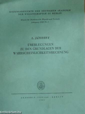 Überlegungen zu den Grundlagen der Wahrscheinlichkeitsrechnung