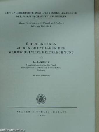 Überlegungen zu den Grundlagen der Wahrscheinlichkeitsrechnung