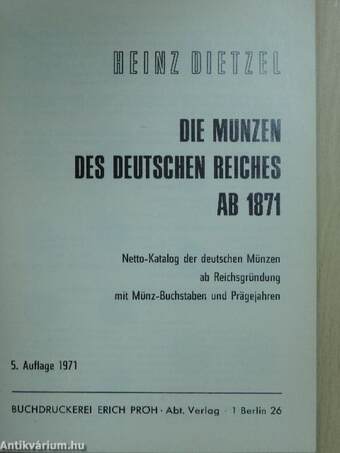 Die Münzen des Deutschen Reiches AB 1871