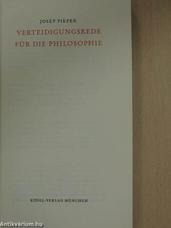 Verteidigungsrede für die Philosophie