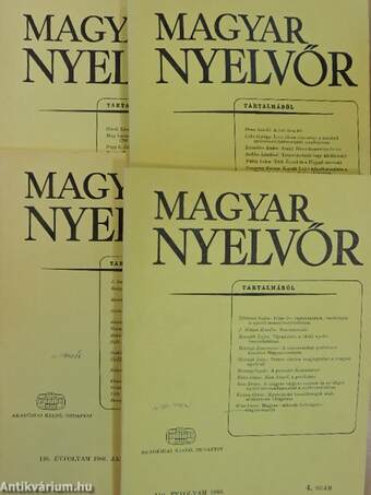Magyar Nyelvőr 1986. január-december