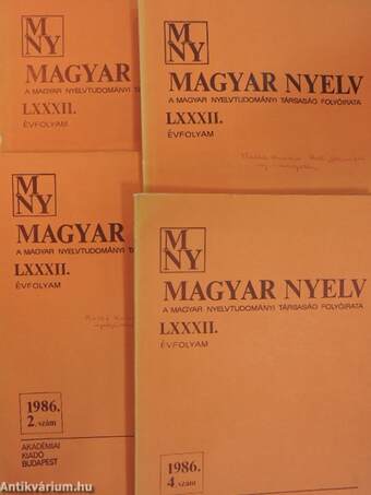 Magyar Nyelv 1986/1-4.
