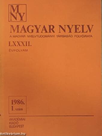 Magyar Nyelv 1986/1-4.