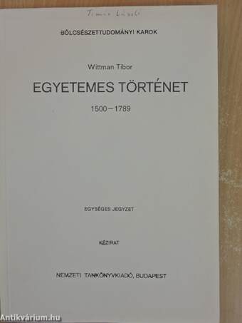 Egyetemes történet 1500-1789