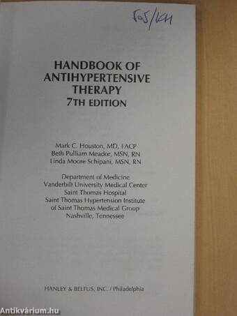 Handbook of Antihypertensive Therapy