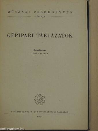 Gépipari táblázatok