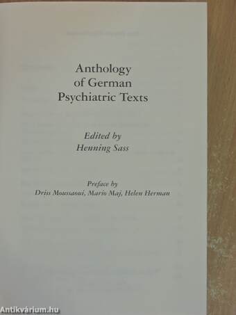 Anthology of German Psychiatric Texts