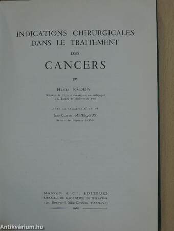 Indications Chirurgicales dans le Traitement des Cancers