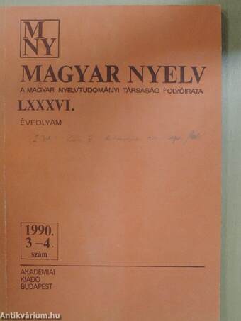 Magyar Nyelv 1990/3-4.