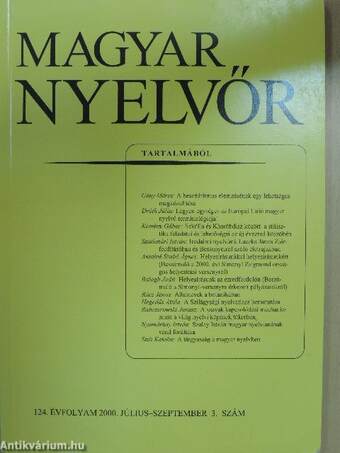 Magyar Nyelvőr 2000. július-szeptember