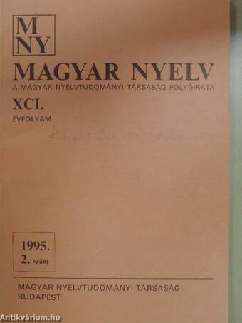 Magyar Nyelv 1995. június