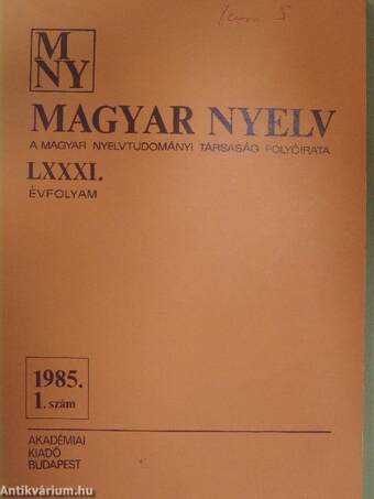 Magyar Nyelv 1985. március