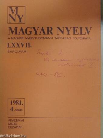 Magyar Nyelv 1981. december