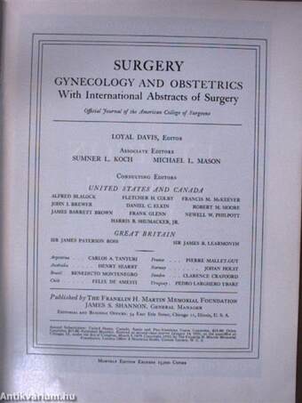 Surgery, Gynecology and Obstetrics