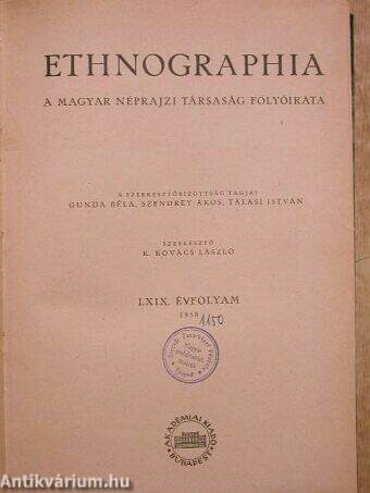 Ethnographia 1958. 1-4. szám