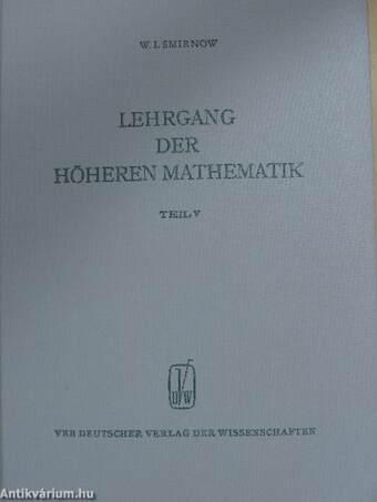 Lehrgang der höheren Mathematik V.