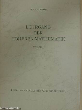 Lehrgang der höheren Mathematik III/2.