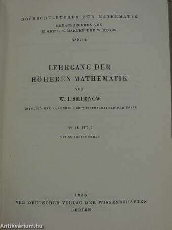 Lehrgang der höheren Mathematik III/2.