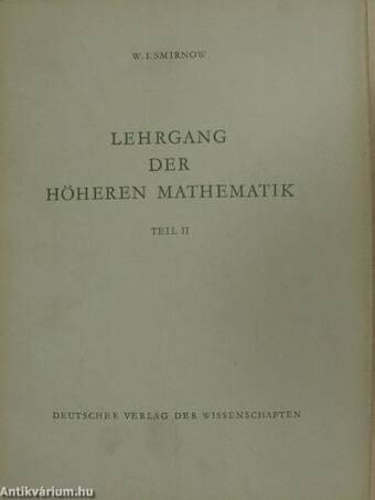 Lehrgang der höheren Mathematik II.