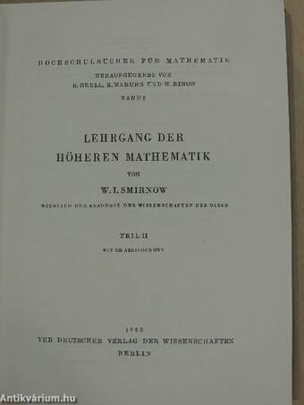 Lehrgang der höheren Mathematik II.