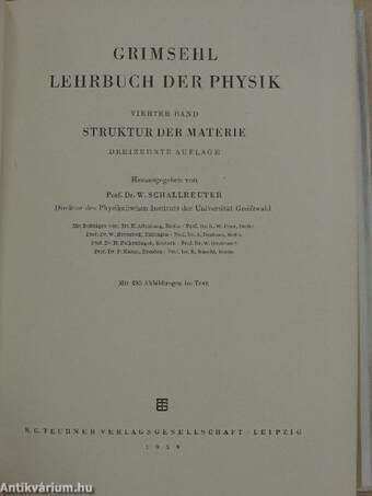 Grimsehl Lehrbuch der Physik IV.