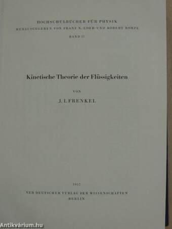 Kinetische Theorie der Flüssigkeiten