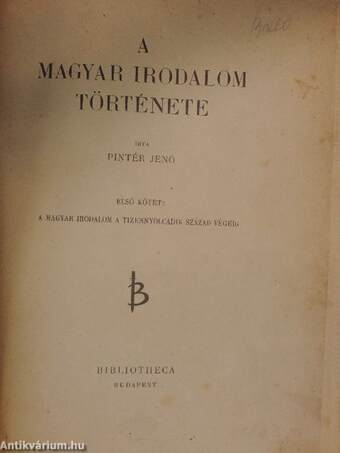 A magyar irodalom története I. (töredék)