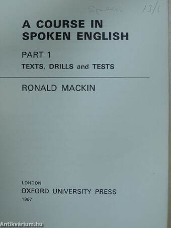 A Course in Spoken English 1.