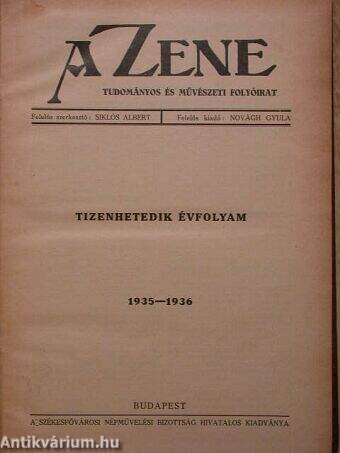 A Zene 1935-1936.