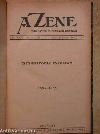 A Zene 1934-1935.