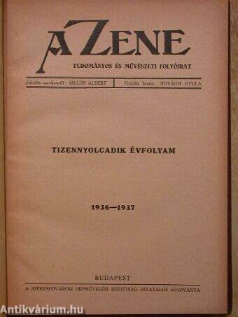 A Zene 1936-1937.