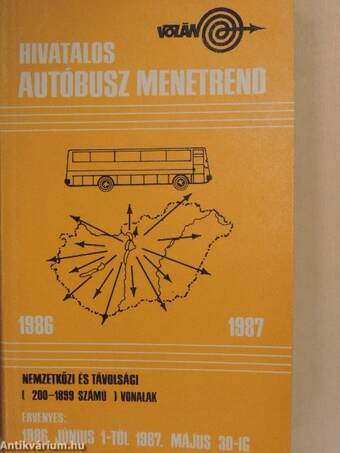 Hivatalos autóbusz menetrend 1986-1987