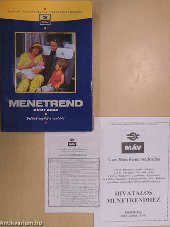 Hivatalos menetrend 2001-2002