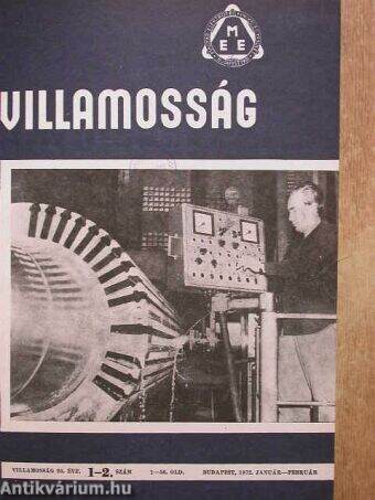 Villamosság 1972. (nem teljes évfolyam)