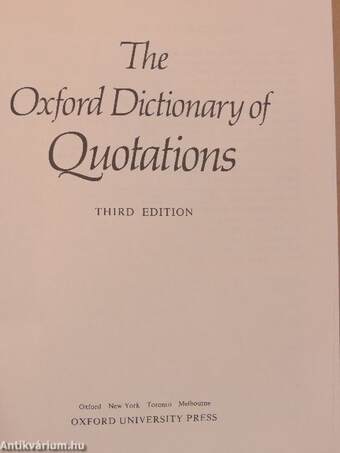 The Oxford Dictionary of Quotations