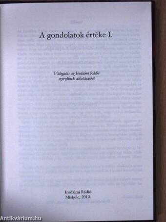 A gondolatok értéke I.