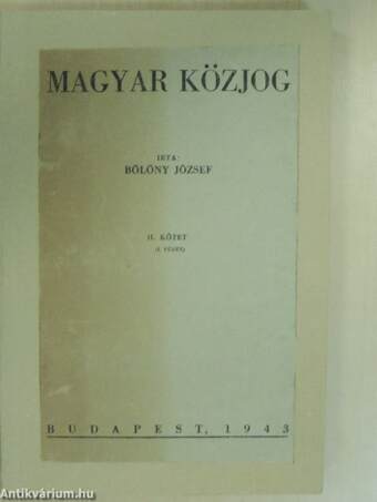 Magyar közjog II.