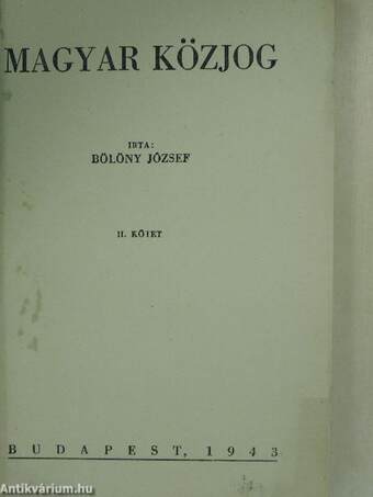 Magyar közjog II.