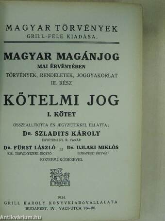 Kötelmi jog I.