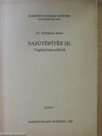 Vasútépítés III.