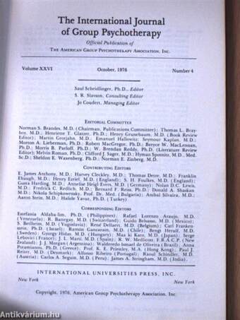 International Journal of Group Psychotherapy October 1976