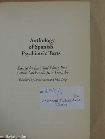 Anthology of Spanish Psychiatric Texts