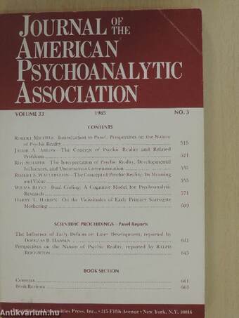 Journal of the American Psychoanalytic Association 1985/3.