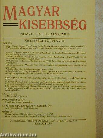 Magyar Kisebbség 1997/1-2.