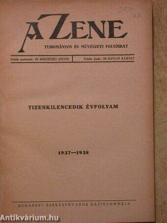A Zene 1937-1938.