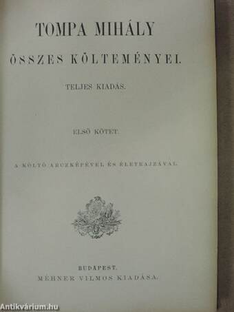 Tompa Mihály összes költeményei 1-4.